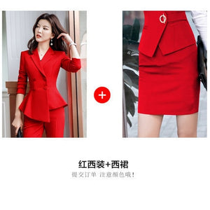 2020 Female Formal Elegant Office Work Wear Uniform OL Ladies Trousers Blazers Jacket with Tops Pant Suits 2 Pieces Sets Clothes