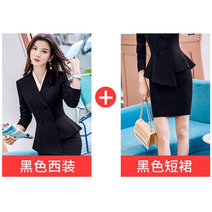 Image of 2020 Female Formal Elegant Office Work Wear Uniform OL Ladies Trousers Blazers Jacket with Tops Pant Suits 2 Pieces Sets Clothes